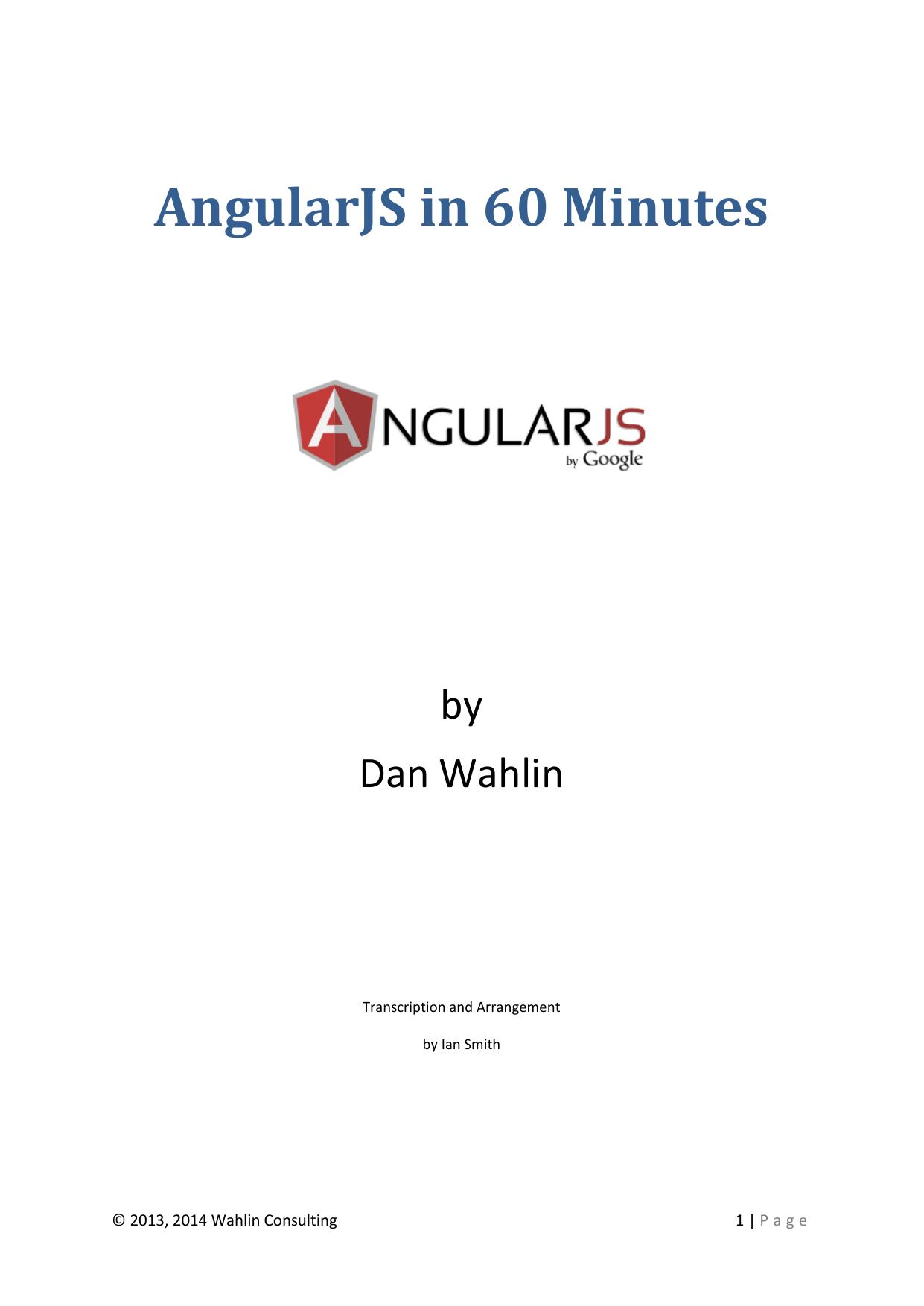 AngularJSIn60MinutesIsh DanWahlin May2013